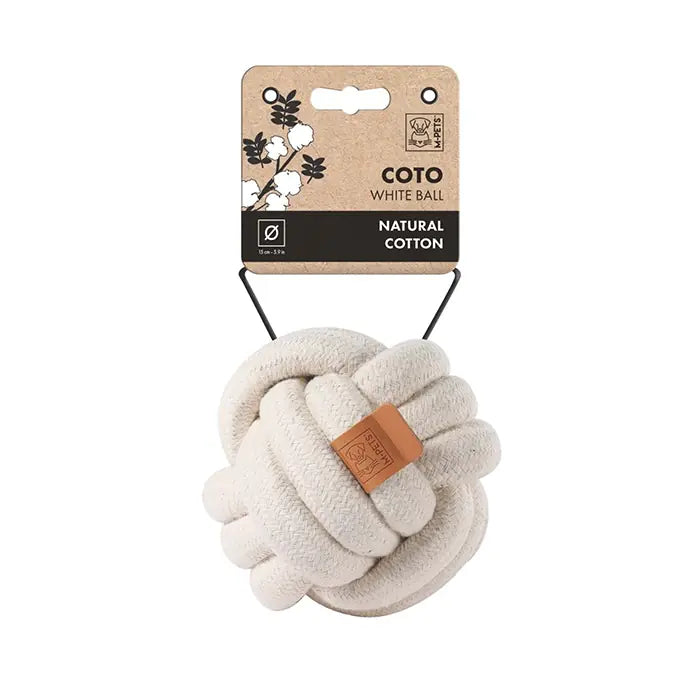 M-Pets Coto White Ball Cotton Rope Dog Toy 15cm