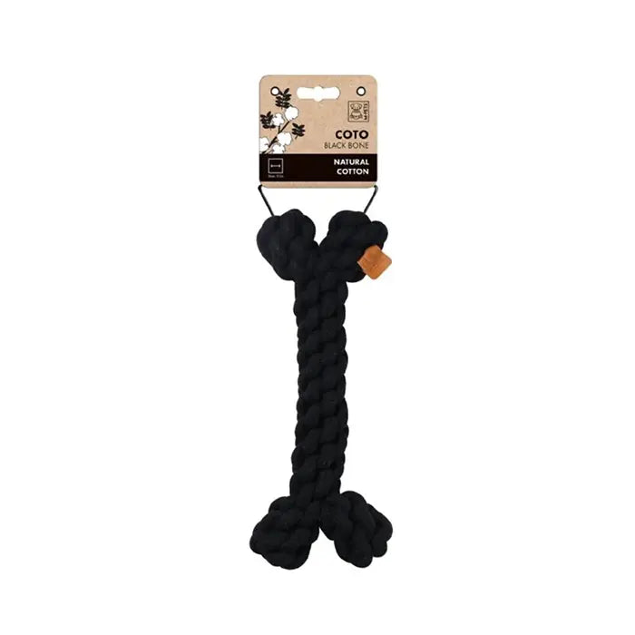 M-Pets Coto Black Bone Cotton Rope Dog Toy 19cm