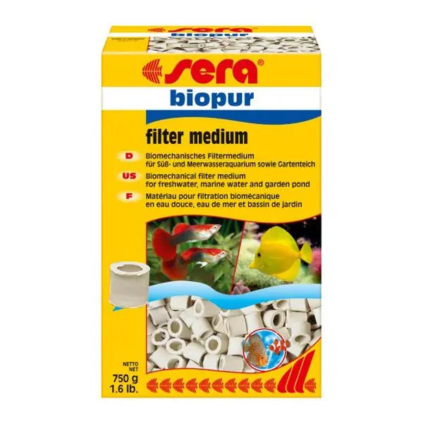 Sera Biopur Aquarium Filter Media 750g - Porous Bio Filter for Fresh & Saltwater