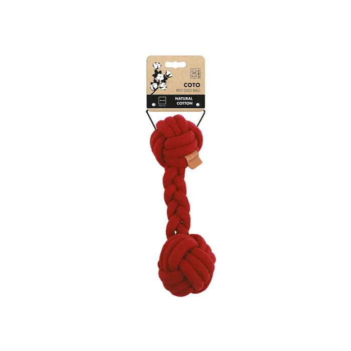 M-Pets Coto Red Duo Ball Braided Dog Toy 28cm