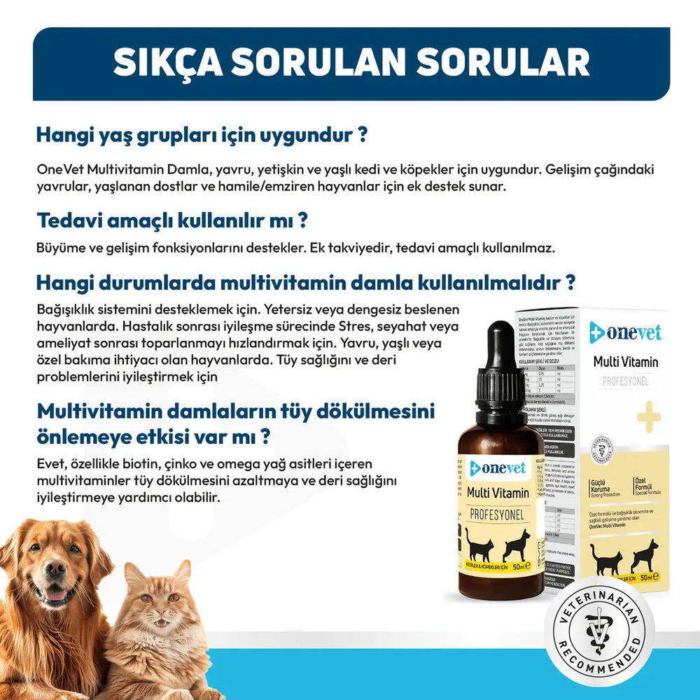 Onevet Multi Vitamin Immune & Growth Support Drops for Pets 30ml