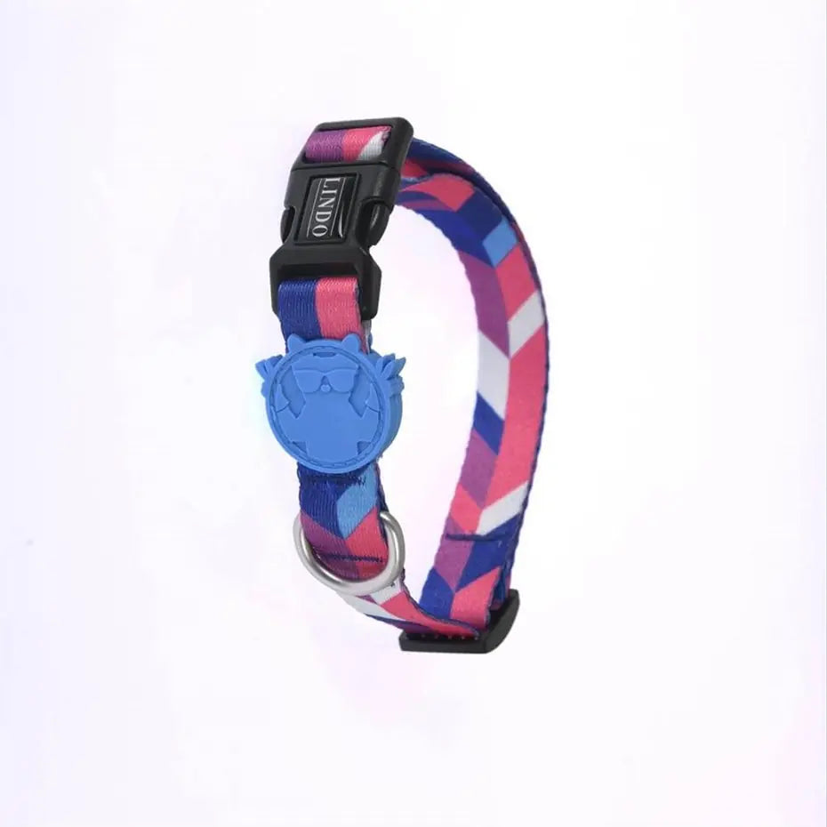 Lindo Pink Dream Dog Collar Stylish Patterned Large 46-70cm
