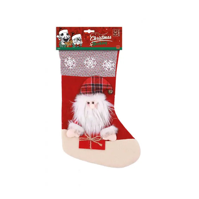 M-Pets Christmas Stocking Santa Dog Toy for Festive Play