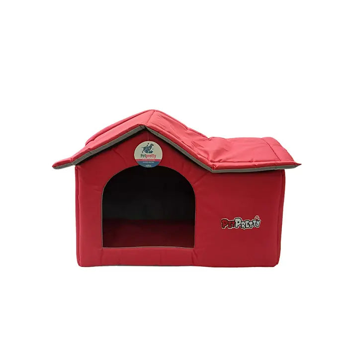 Petpretty Villa Cat & Dog Bed Red Soft Pet House