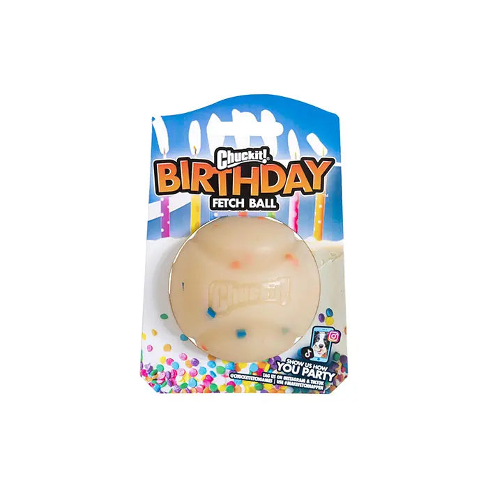 Chuckit! Birthday Fetch Ball Festive Dog Toy Medium