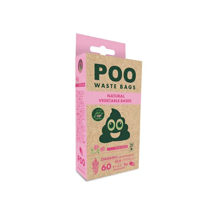 M-Pets Natural Rose Scented Pet Waste Bags 15 Sheets 4 Pack