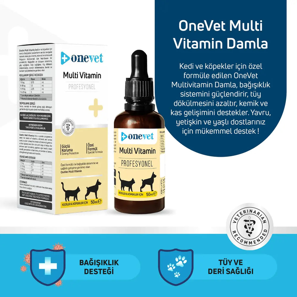 Onevet Multi Vitamin Immune & Growth Support Drops for Pets 30ml