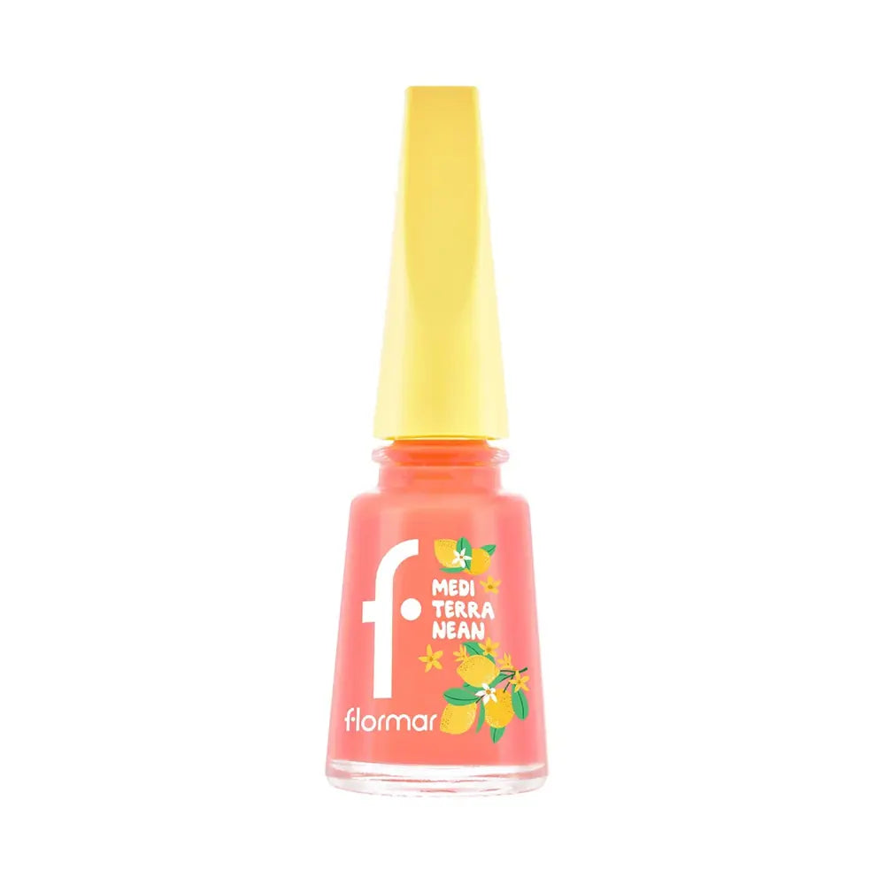 Flormar Mediterranean High-Pigment Glossy Nail Polish 008 Sunset Coral
