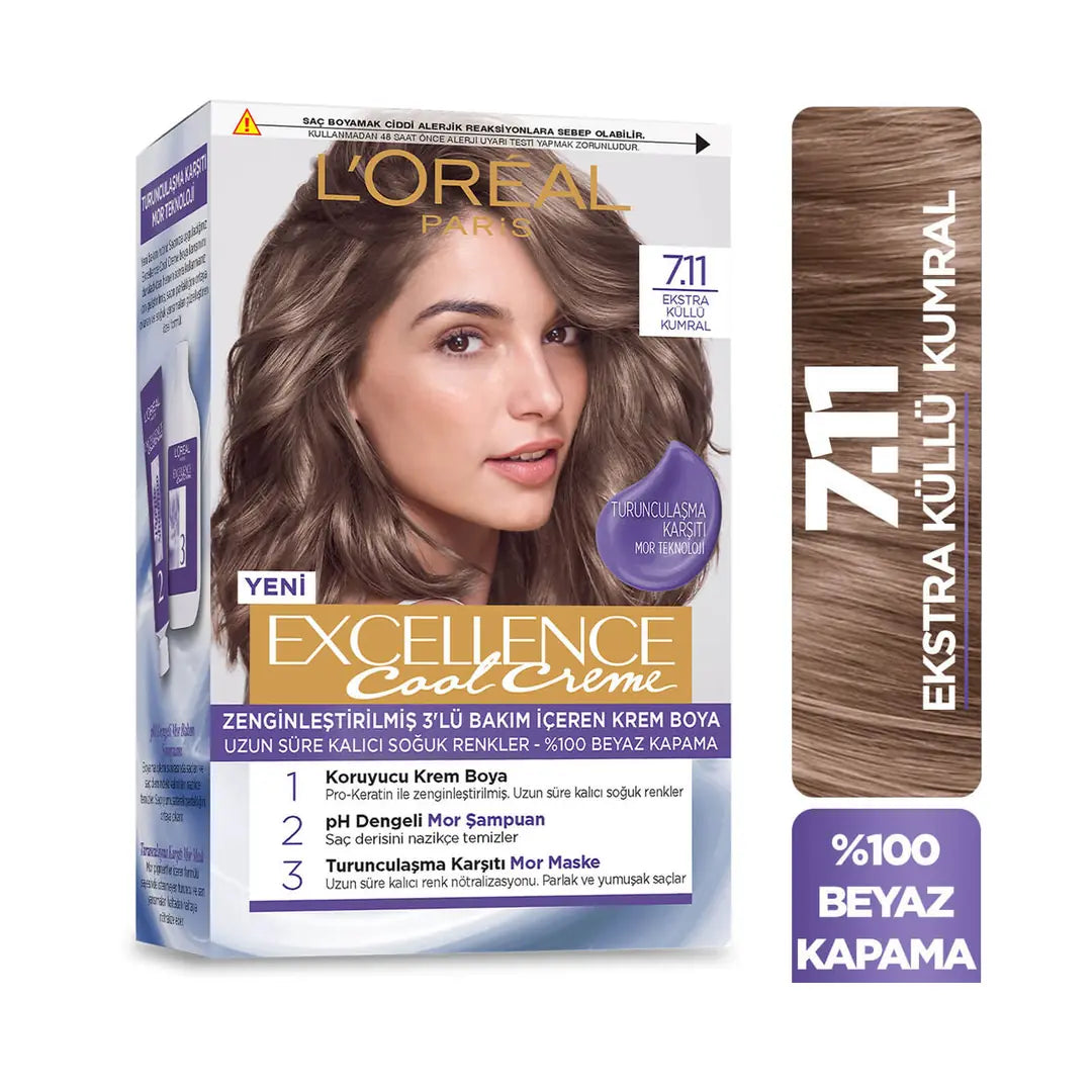 L'Oreal Paris Excellence Cool Creme 7.11 Ashy Light Brown
