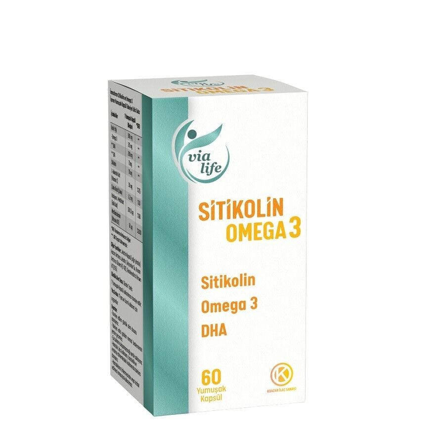 Via Life Citicoline & Omega 3 Dietary Supplement 60 Softgels