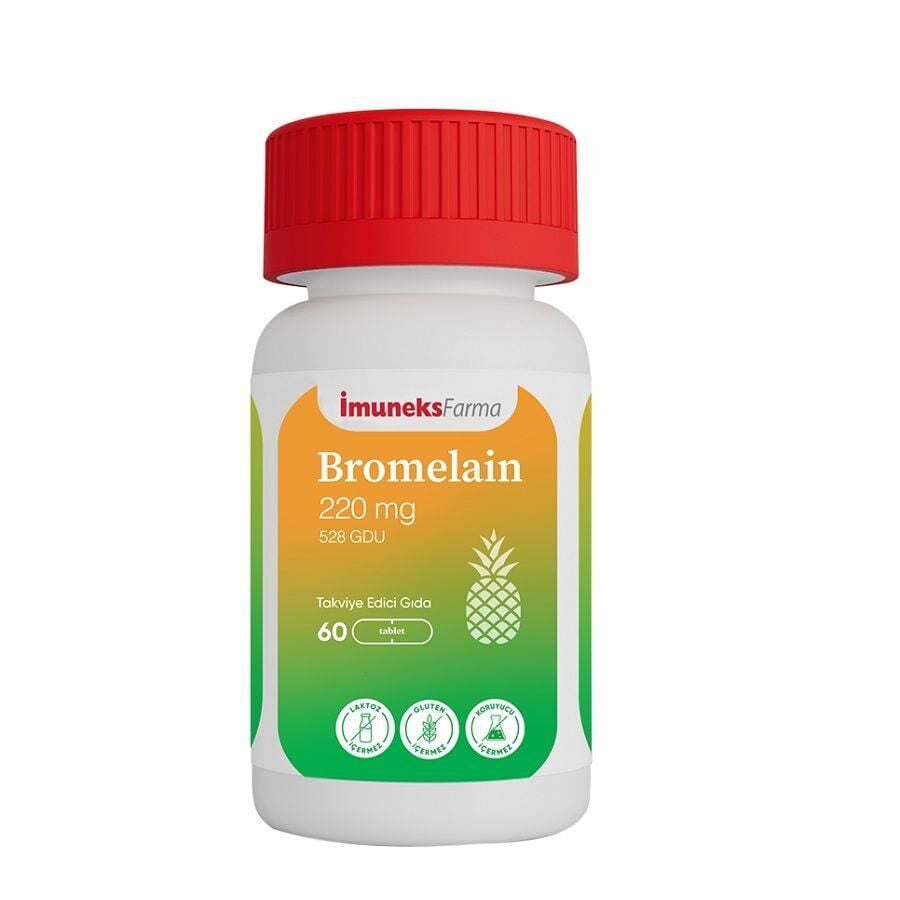 Imuneks Farma Bromelain 220 mg Dietary Supplement 60 Capsules