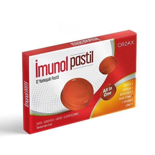Imunol Soft Pastil Vitamin C and Ginger Lozenges 12 Count