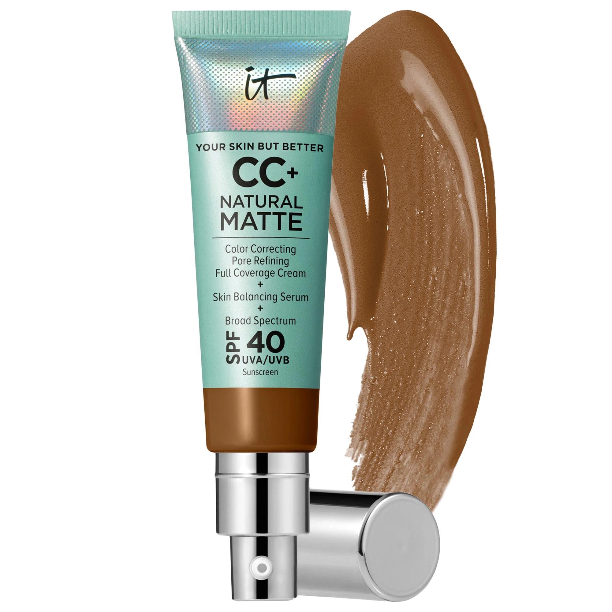 CC+ Cream Natural Matte Foundation with SPF 40 - Full-Coverage, Vegan, Non-Comedogenic Makeup CC+ Cream Matte Foundation SPF 40 - Full Coverage Vegan Makeup matte foundation, SPF 40 sunscreen, vegan cosmetics, non-comedogenic foundation, full-coverage foundation, oily skin solution, long-lasting makeup, broad-spectrum sun protection, skincare makeup, Air Licium, Hyaluronic Acid, Lentil Seed Extract, cruelty-free, vegan makeup, sensitive skin friendly, acne-prone skin solution
