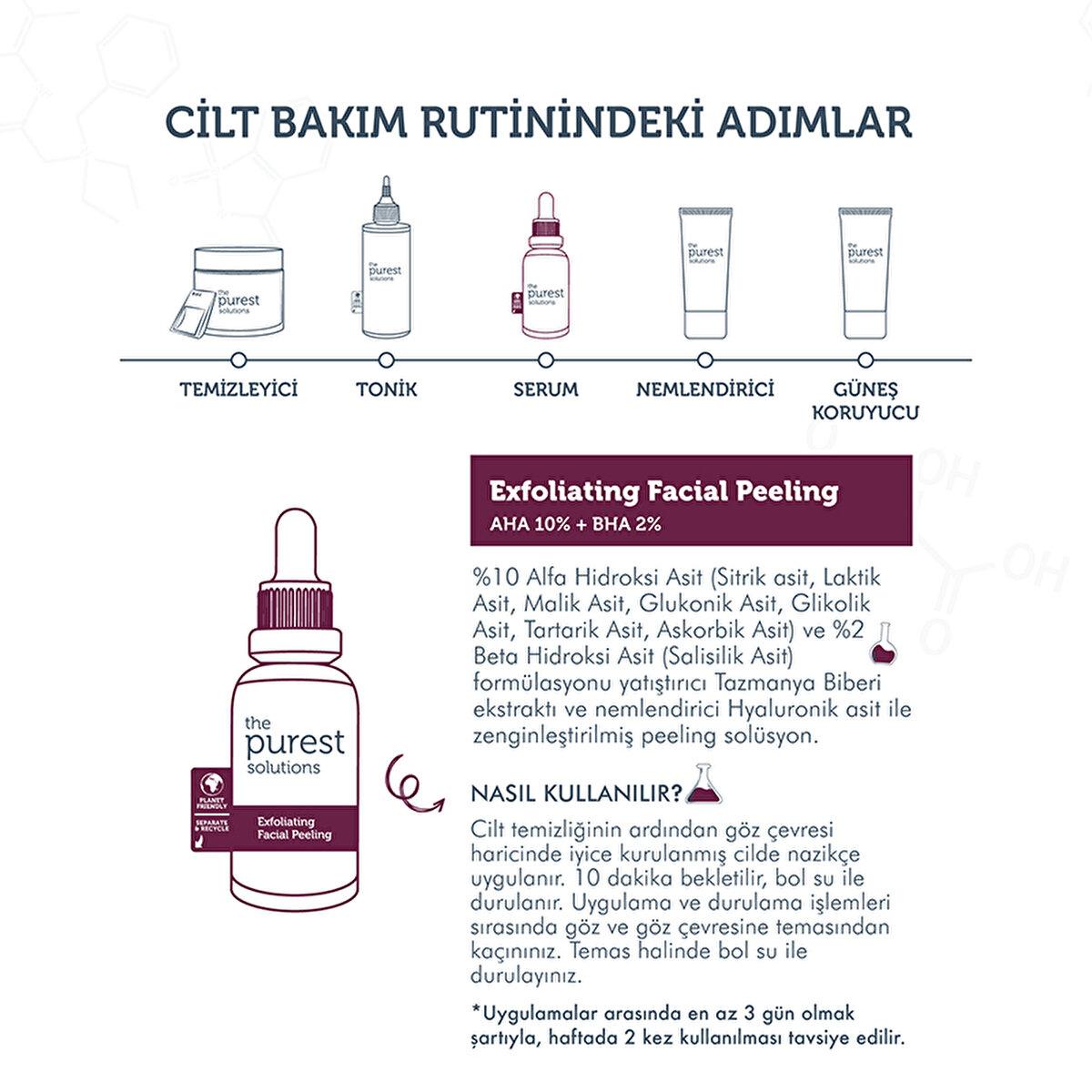 The Purest Solutions Exfoliating Face Serum with AHA 10% + BHA 2% - Improves Skin Tone & Reduces Acne Scars - 1.01 fl oz Exfoliating Face Serum with AHA 10% + BHA 2% - The Purest Solutions exfoliating face serum, AHA BHA peel, chemical exfoliant, acne treatment, skin renewal serum, hyaluronic acid serum, skincare, beauty, face care, anti-aging, skin tone improvement, acne scar reduction, pore minimization, sensitive skin friendly