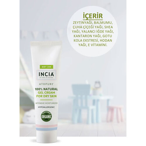 Incia 100% Natural Gel Cream for Dry Skin 60 ml