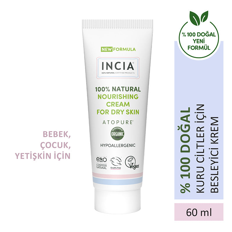 Incia 100% Natural Gel Cream for Dry Skin 60 ml