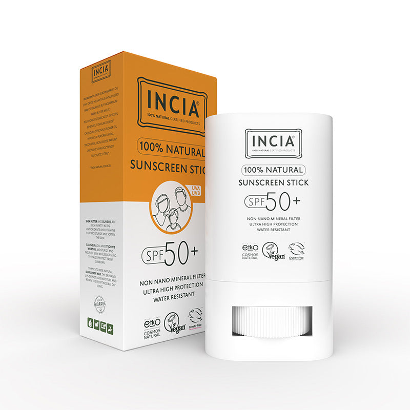Incia Natural Sunscreen Stick SPF 50 Mineral Protection 15g