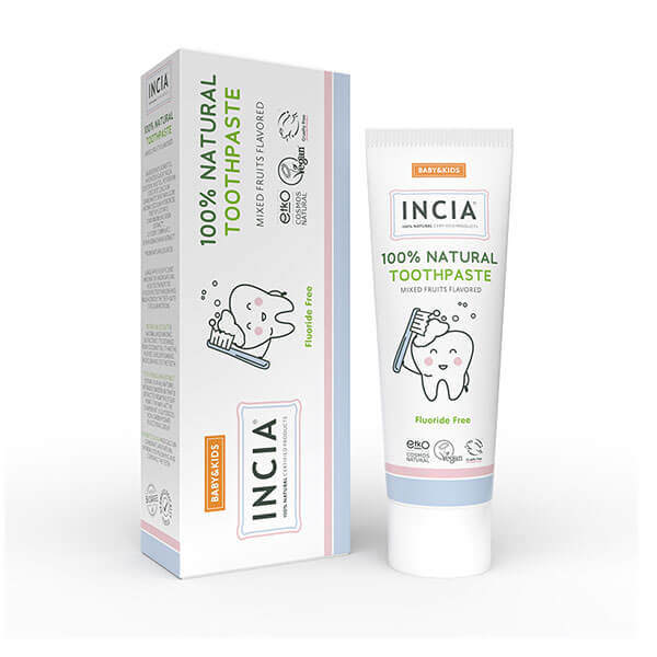 Incia Natural Kids Toothpaste Mixed Fruit Flavor Fluoride-Free 50 ml