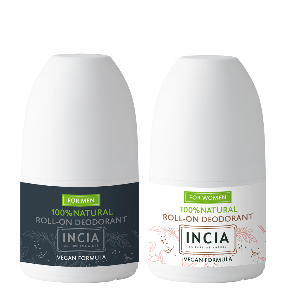 Incia Natural Roll-On Deodorant Duo Set for Men & Women 2x50ml