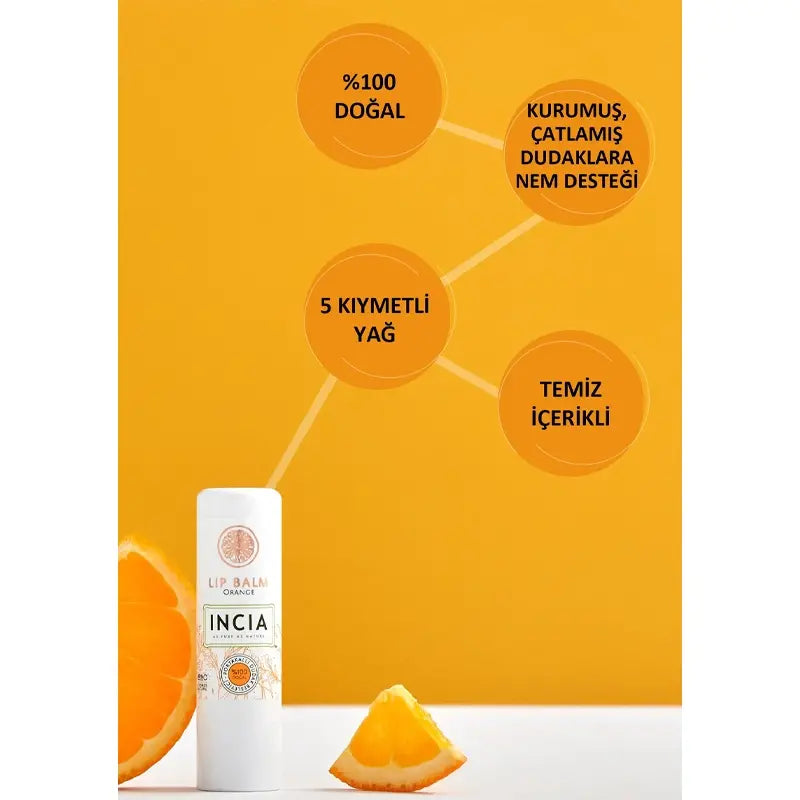Incia Orange Nourishing Lip Balm with Shea Butter 6g