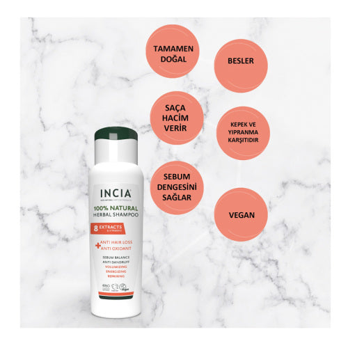 Incia Natural Anti-Hair Loss Shampoo for Stronger Hair 275 ml