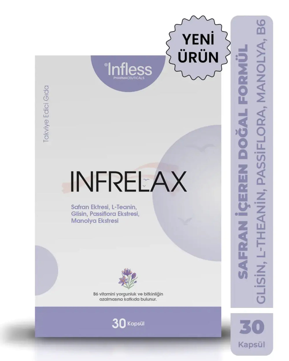 Infless Infrelax Herbal Supplement with Saffron and L-Theanine 30 Capsules