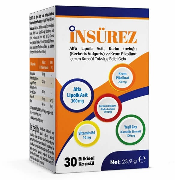 Insurez Herbal Dietary Supplement Capsules - 30 Count