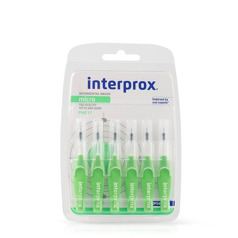 Interprox Micro PHD 1.1 Interdental Brush Green 6 Pack