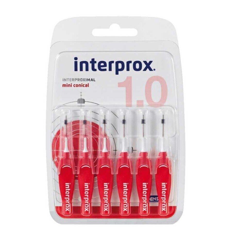 Interprox Mini Conical 1.0mm Interdental Brushes 6 Pack