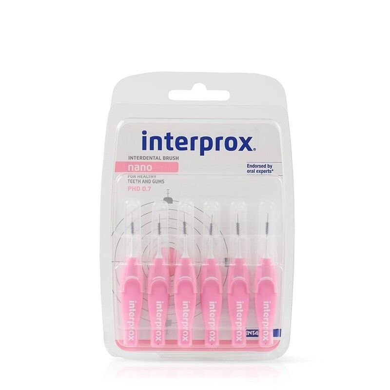 Interprox Nano 0.7mm Interproximal Brushes for Precision Cleaning 6ct
