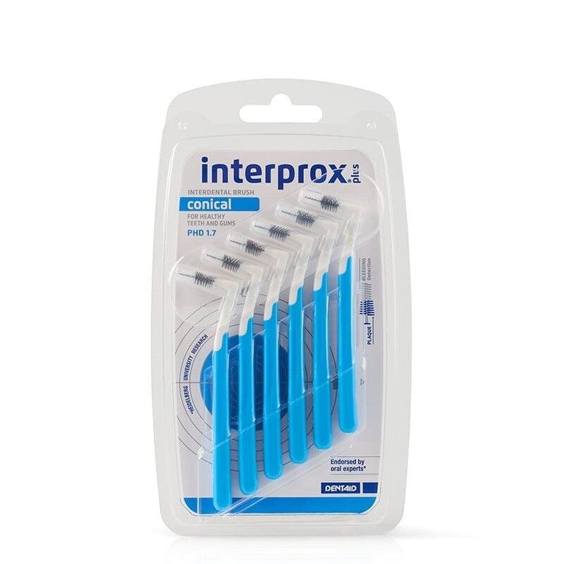 Interprox Plus Conical PHD 1.7 Interdental Brush Blue 6 Pack
