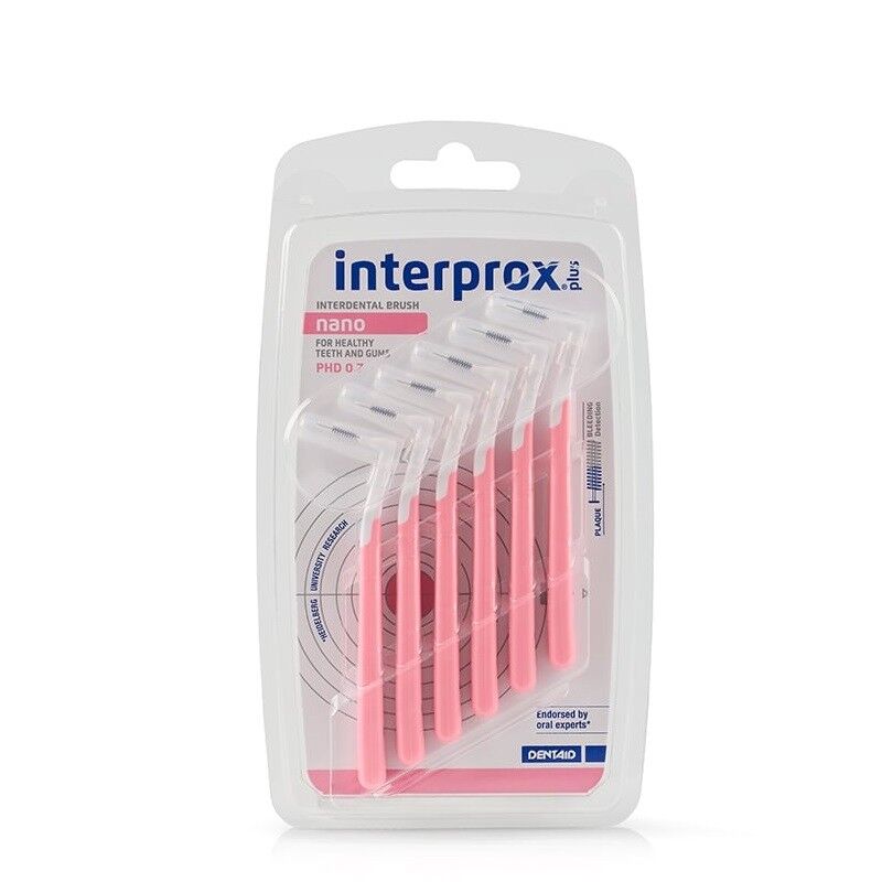 Interprox Plus Nano 0.7mm Interdental Brush Pink 6 Count