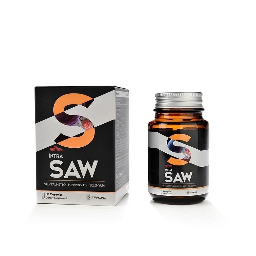 Intraline IntraSAW Saw Palmetto & Pumpkin Seed Supplement 30 Capsules