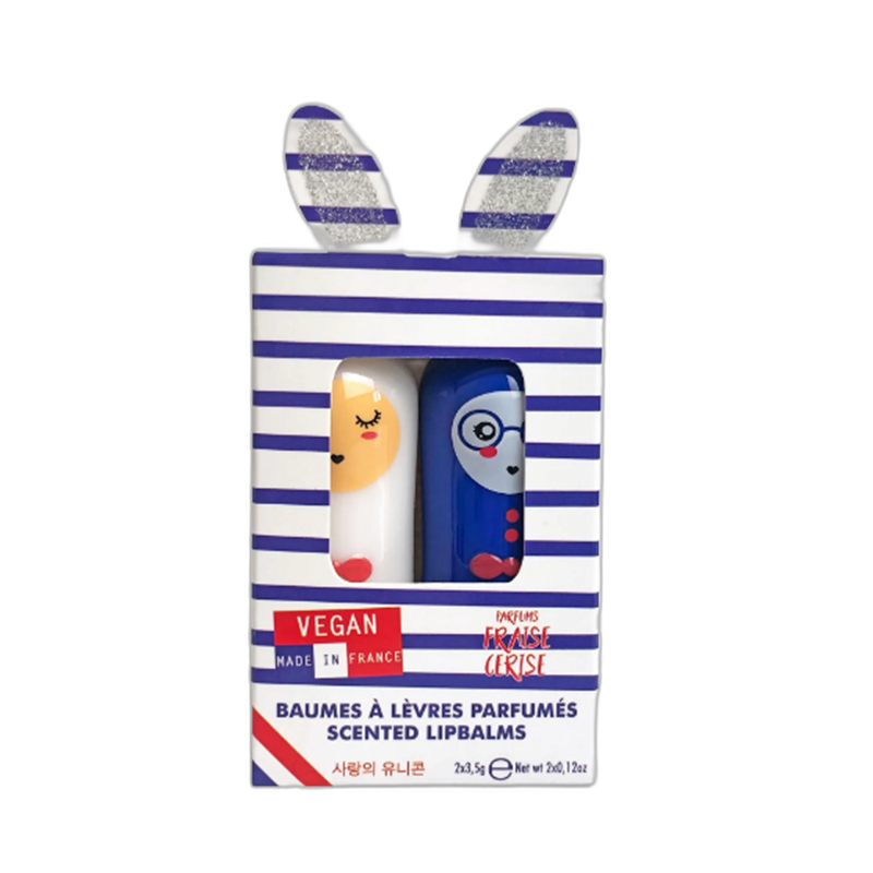 Inuwet Strawberry & Cherry Lip Balm Duo Set 2 x 3.5g