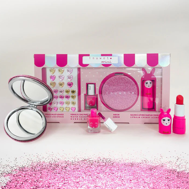 Inuwet Glitter Pink Kids Makeup and Skincare Gift Set 1 Count
