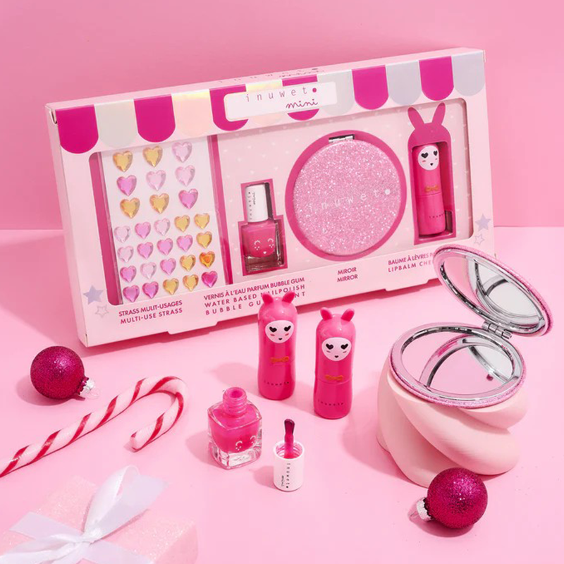Inuwet Glitter Pink Kids Makeup and Skincare Gift Set 1 Count