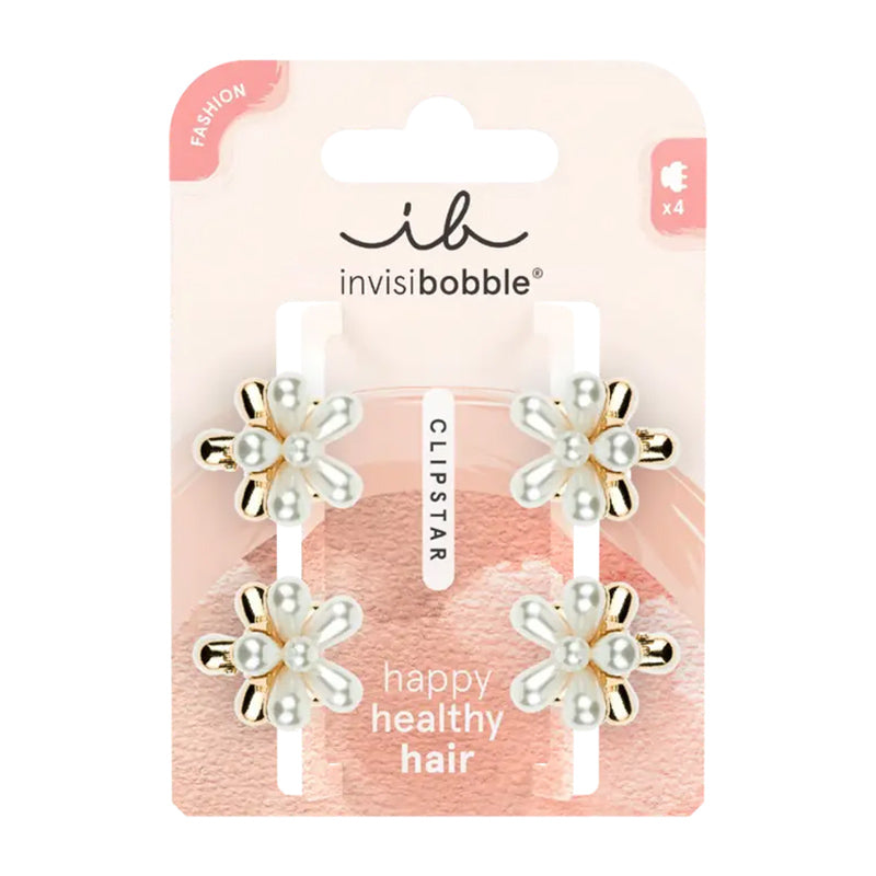 Invisibobble Clipstar S Pearly Flower Hair Clips 4-Pack