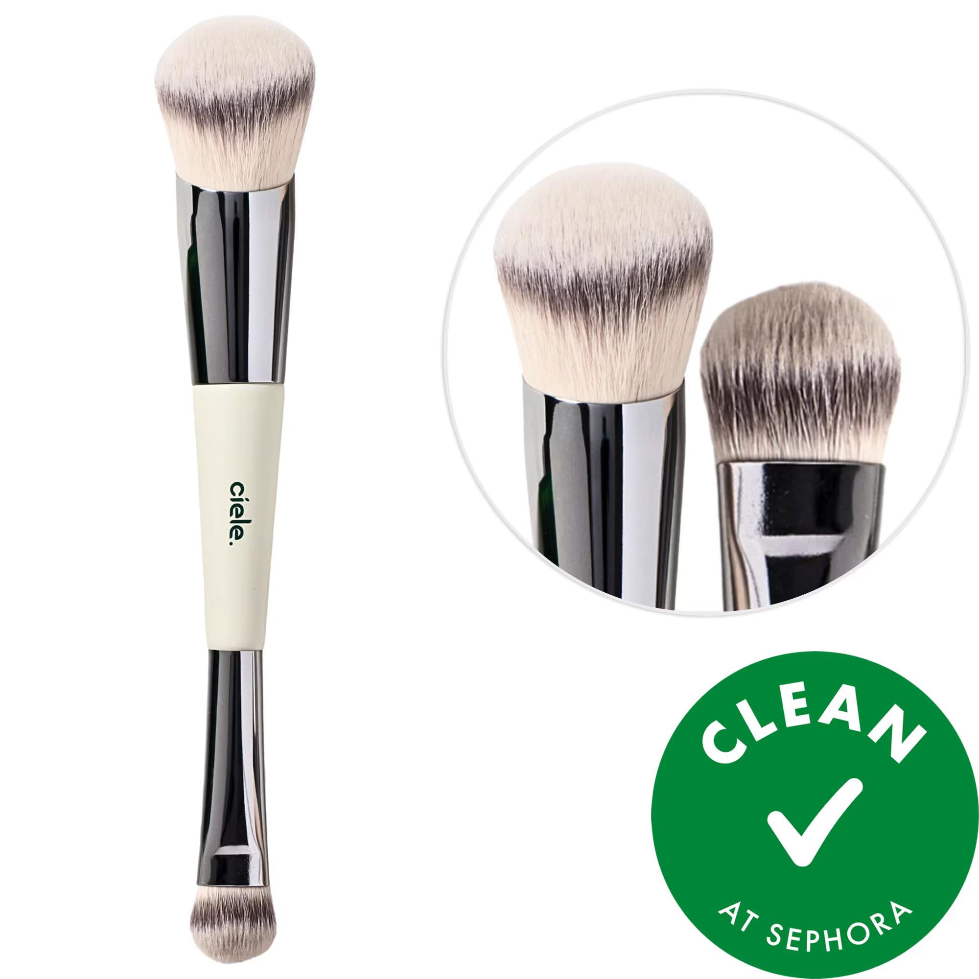 Real Techniques - Dual-Ended Complexion Makeup Brush for Flawless Foundation & Concealer Application - Vegan & Cruelty-Free Dual-Ended Complexion Brush - Vegan & Cruelty-Free Makeup Tool makeup brush, dual-ended brush, vegan makeup tools, cruelty-free beauty products, synthetic bristle brush, buildable coverage brush, complexion brush, foundation brush, concealer brush, makeup applicator, vegan beauty, cruelty-free makeup, gluten-free cosmetics, makeup essentials, beauty tools