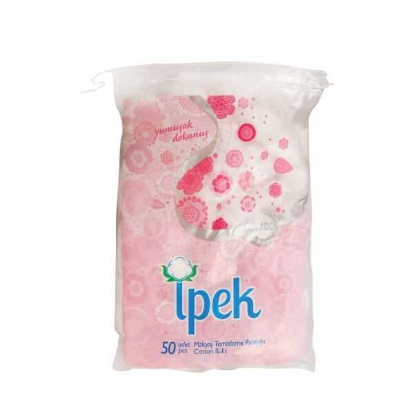 Ipek Makeup Remover Cotton Pompon Balls for Gentle Cleansing 50 Count