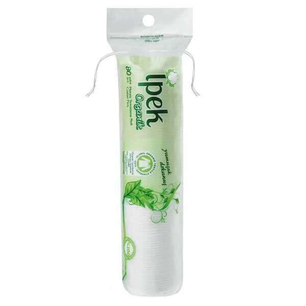 Ipek Organic Makeup Remover Cotton Pads for Sensitive Skin 80 Count