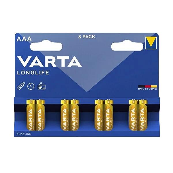 Varta AAA Alkaline Batteries Longlife - 8 Pack, German-Made, Long-Lasting Energy for Low-Drain Devices Varta Longlife AAA Batteries - 8 Pack AAA alkaline batteries, longlife batteries, Varta batteries, German-made batteries, long shelf life batteries, reliable energy, low-drain devices, TV remote batteries, wall clock batteries, radio batteries, long-lasting batteries