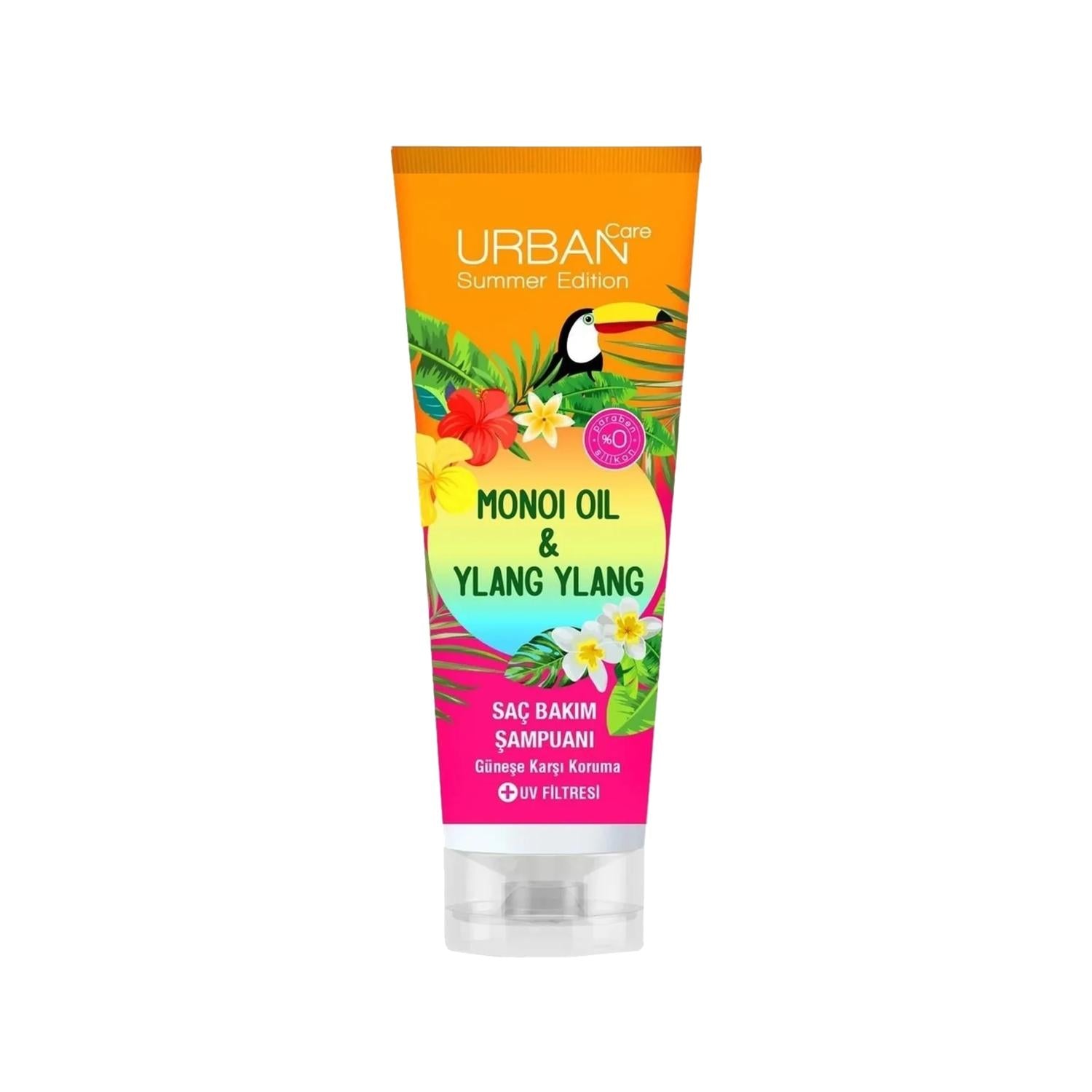 URBAN Care Monoi Oil & Ylang Ylang Sun Protective Hair Care Shampoo - Nourishing, Moisturizing, 8.45 fl oz URBAN Care Monoi Oil Shampoo - Nourishing & Sun Protective hair care shampoo, monoi oil shampoo, ylang ylang shampoo, sun protection hair care, nourishing shampoo, moisturizing shampoo, hair nourishment, scalp care, UV protection for hair, healthy hair products, cosmetic hair care, natural ingredients shampoo
