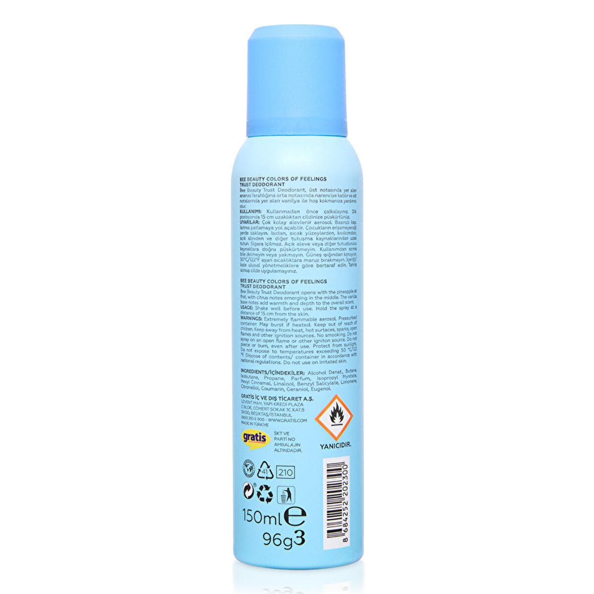 Bee Beauty Colors of Feelings Trust Women's Deodorant Spray - Long Lasting Freshness for Women - 150ml Bee Beauty Deodorant Spray for Women - Long Lasting Freshness Deodorant Spray, Women's Deodorant, Personal Hygiene, Freshness for Women, Long Lasting Fragrance, Bee Beauty, Women's Grooming, Personal Care, Hygiene Products, Fragrance for Women, Daily Hygiene, Confidence Boost, Gift Ideas for Her