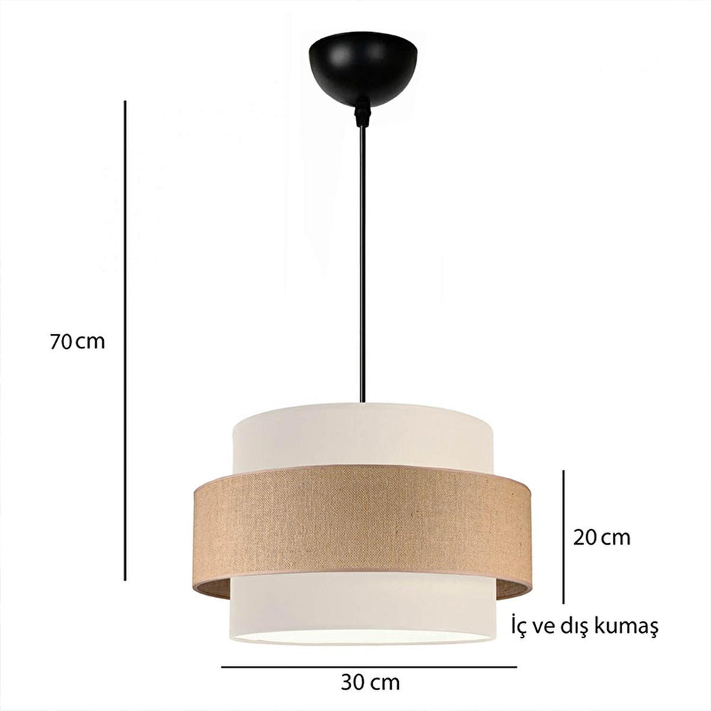 Homing Retro Fabric Pendant Light - Minimalist Lighting with E27 Socket, 30 cm Width, 80 cm Adjustable Length - view 2