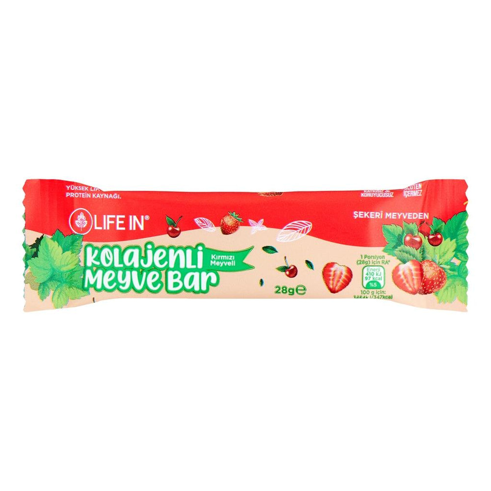 Life In Red Fruit Collagen Bar for Healthy Snacking 28g