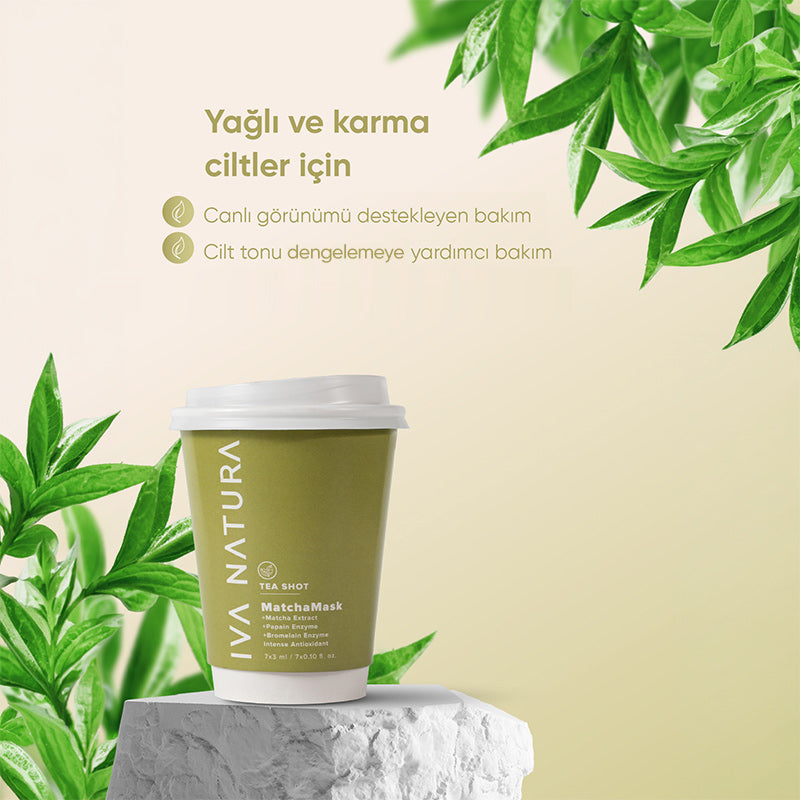 Iva Natura Matcha Face Mask Sebum Balancing Care 7x3 ml