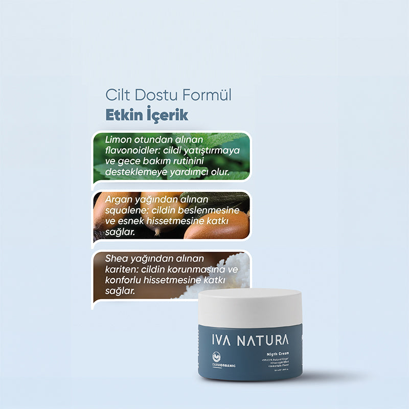 Iva Natura Organic Night Cream with Helichrysum and Lemongrass 50 ml