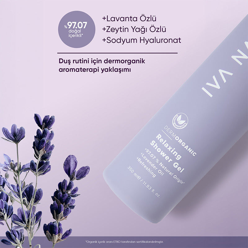 Iva Natura Organic Lavender Shower Gel Soothing Body Wash 350 ml