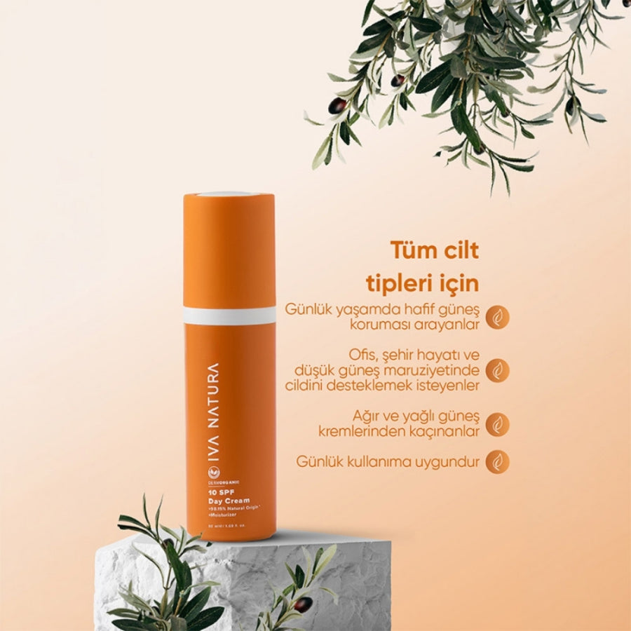 Iva Natura SPF10 Day Cream Hydrating Daily Moisturizer 50 ml