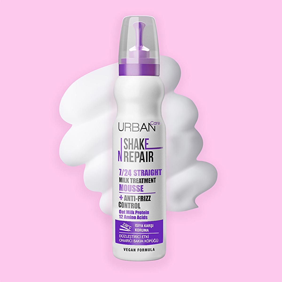 Urban Care Shake N Repair Hair Smoothing Foam - Vegan, Heat Protectant, Dermatologically Tested Urban Care Shake N Repair Hair Smoothing Foam - Vegan & Heat Protectant hair smoothing foam, vegan hair care, dermatologically tested hair products, heat protectant hair spray, oat milk protein hair care, frizz control, hair repair, smoothing serum, cruelty-free beauty, vegan beauty products, hair care for frizzy hair, long-lasting smoothness, protective hair styling